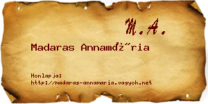 Madaras Annamária névjegykártya